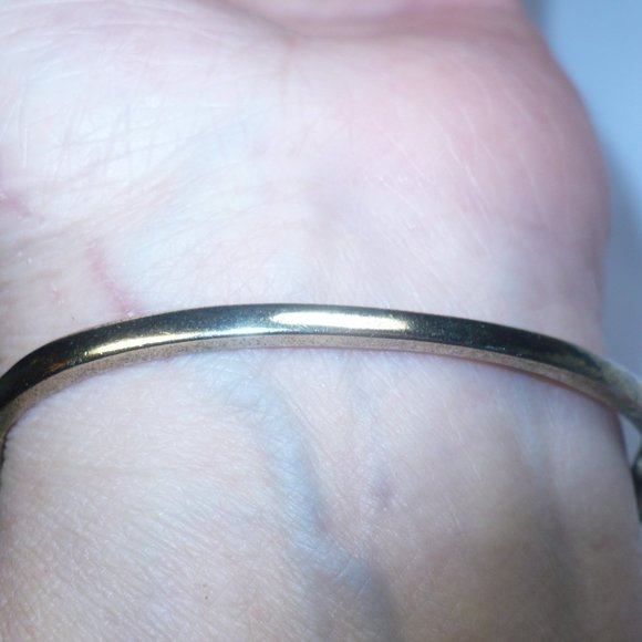 925 R China gold vermeil Sterling Silver Genuine Ruby hinged Bangle Bracelet - Picture 7 of 9